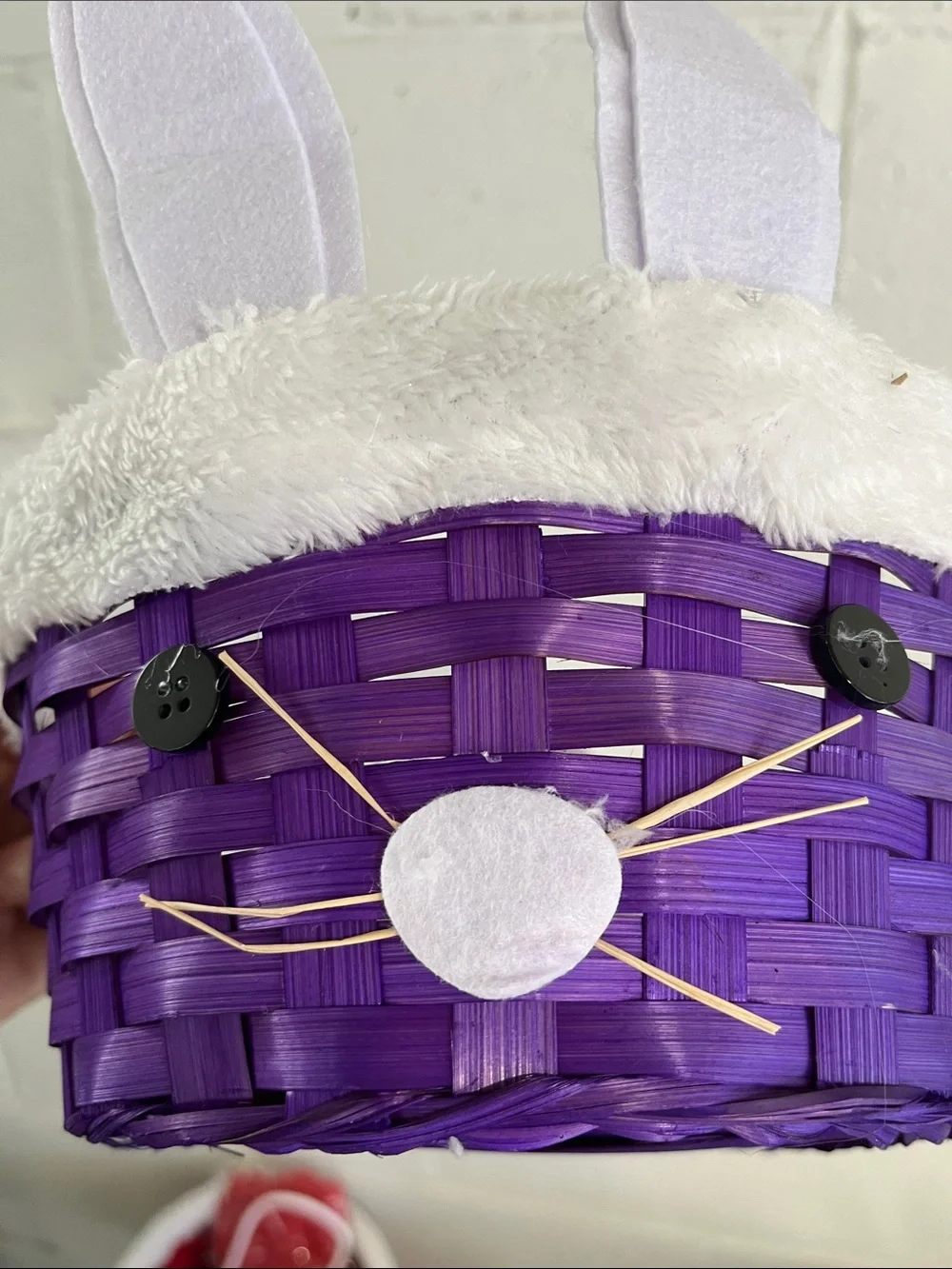 Easter Bunny Baskets with Paper Filler- 9” diameter, 4” high basket- NWOT
